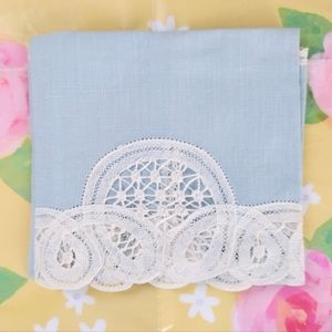 Antique/Vintage Blue Lace Woman's Handkerchief